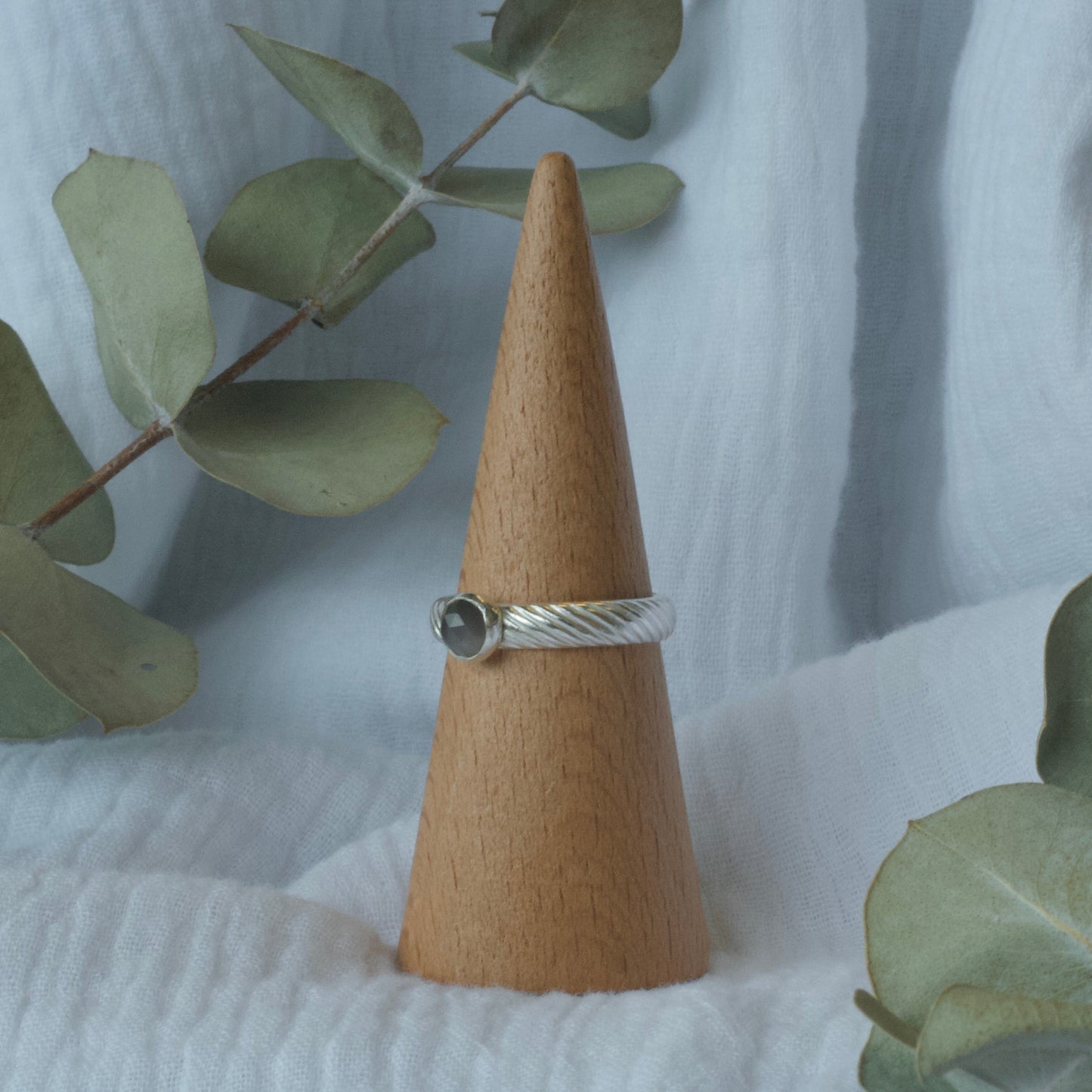 Grey Moonstone Ring - 10.25