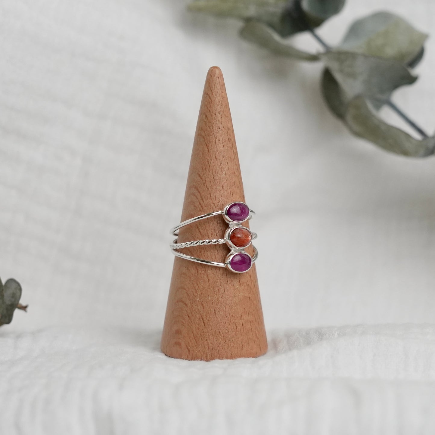 Ruby & Sunstone Ring - 11.5
