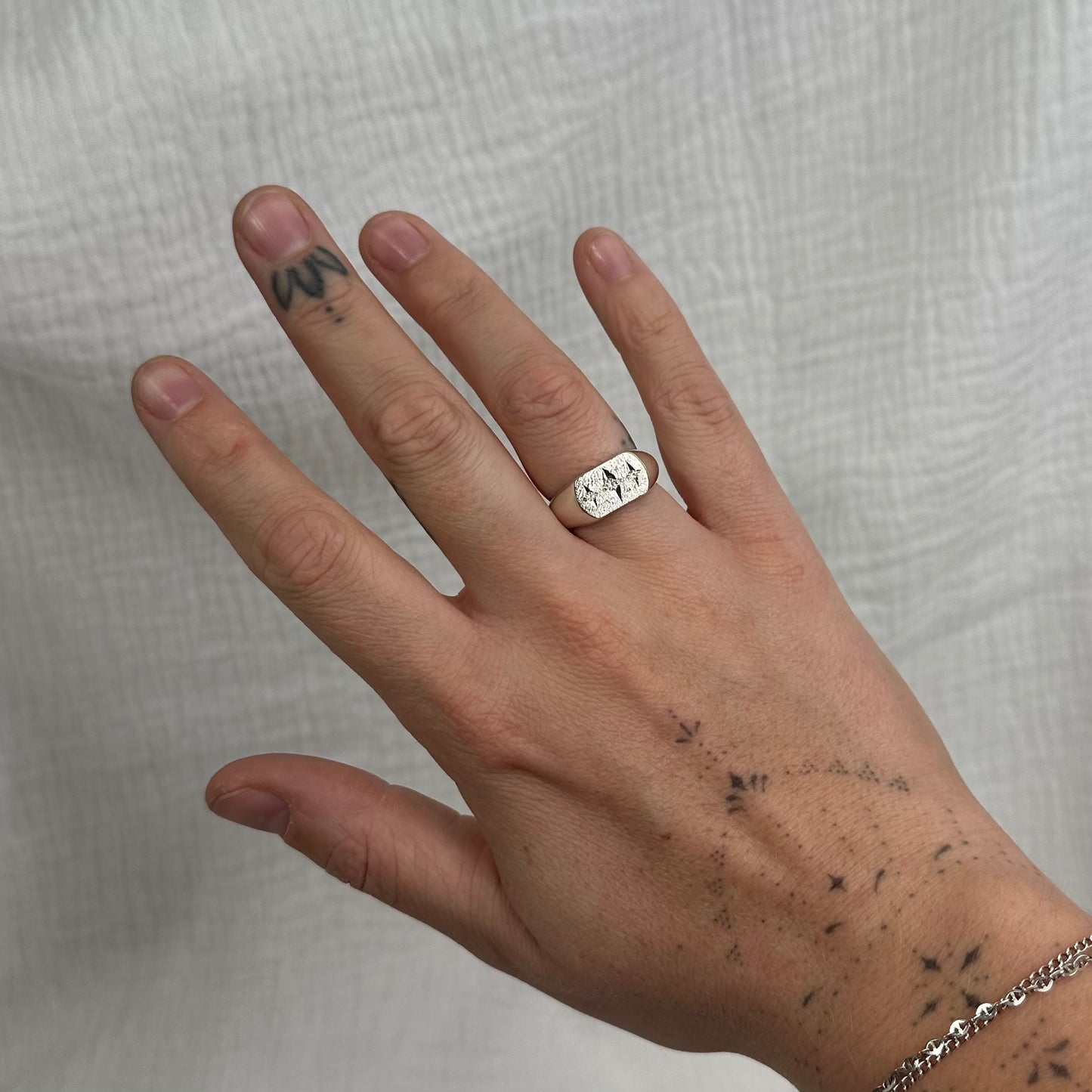 White Sapphire Ring - 7.5