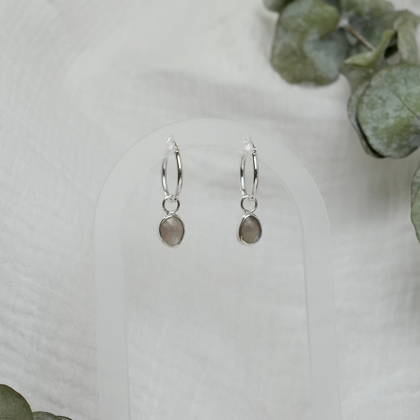Grey Moonstone Earrings