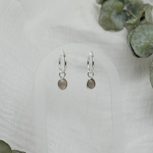 Grey Moonstone Earrings