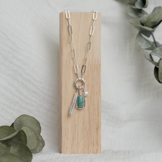 Turquoise + Pearl Necklace