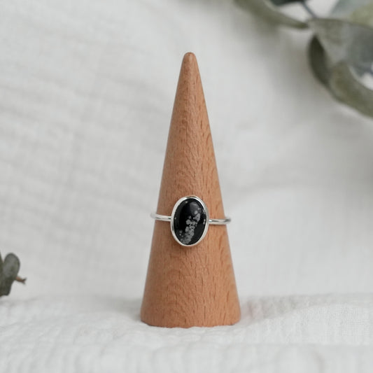 Snowflake Obsidian Ring - 11