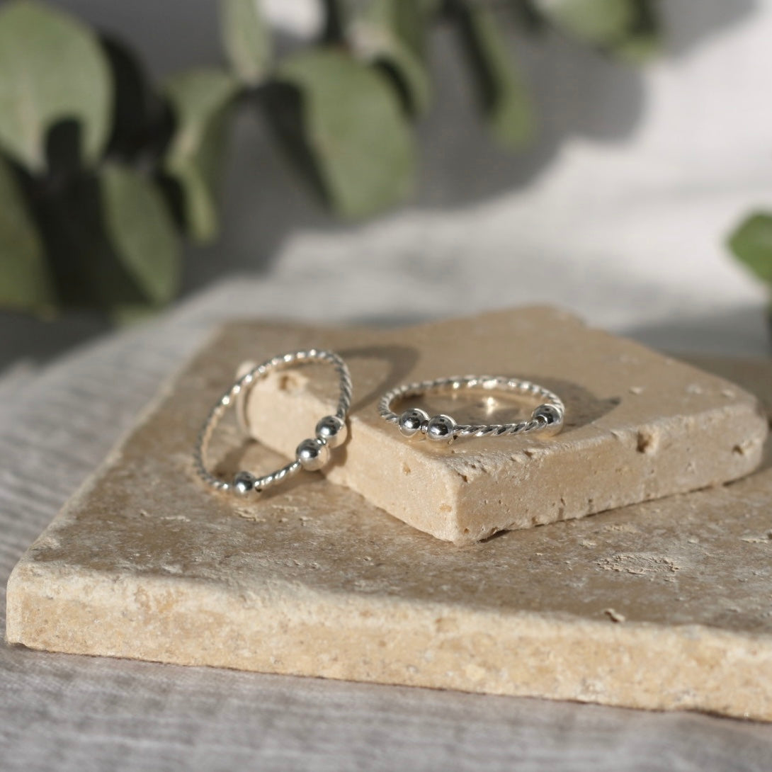 Silver Twisted Fidget Ring