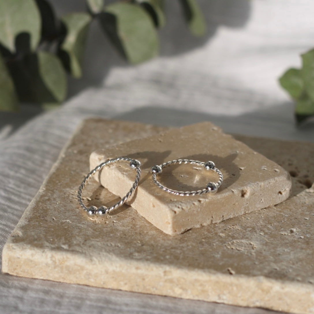 Silver Twisted Fidget Ring