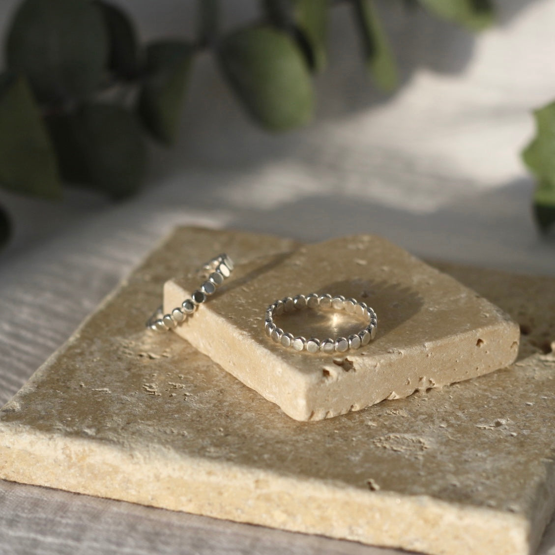 Silver Hammered Bubble Band