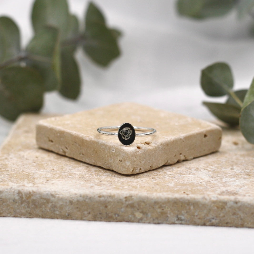 Silver Birth Flower Ring