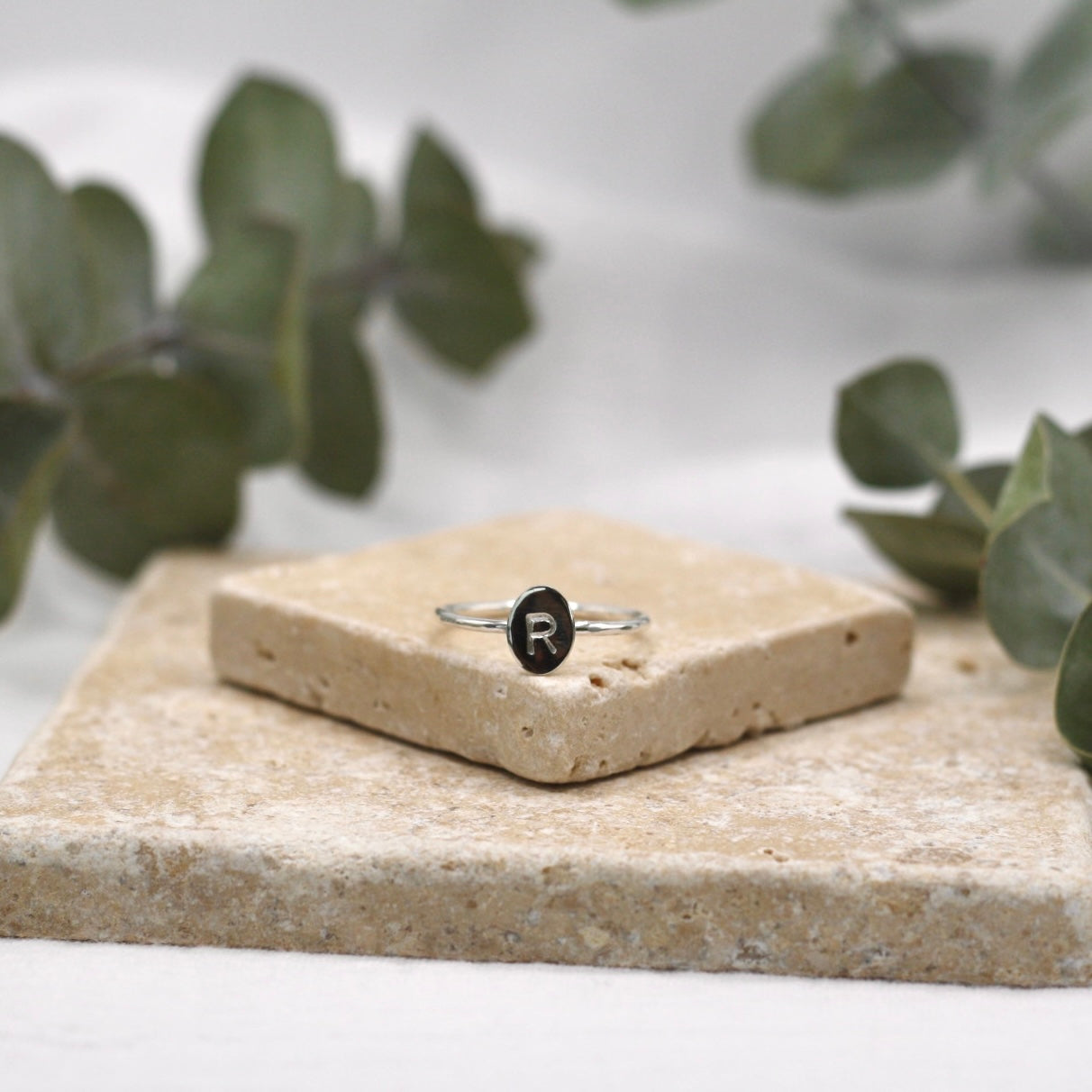 Silver Initial Ring