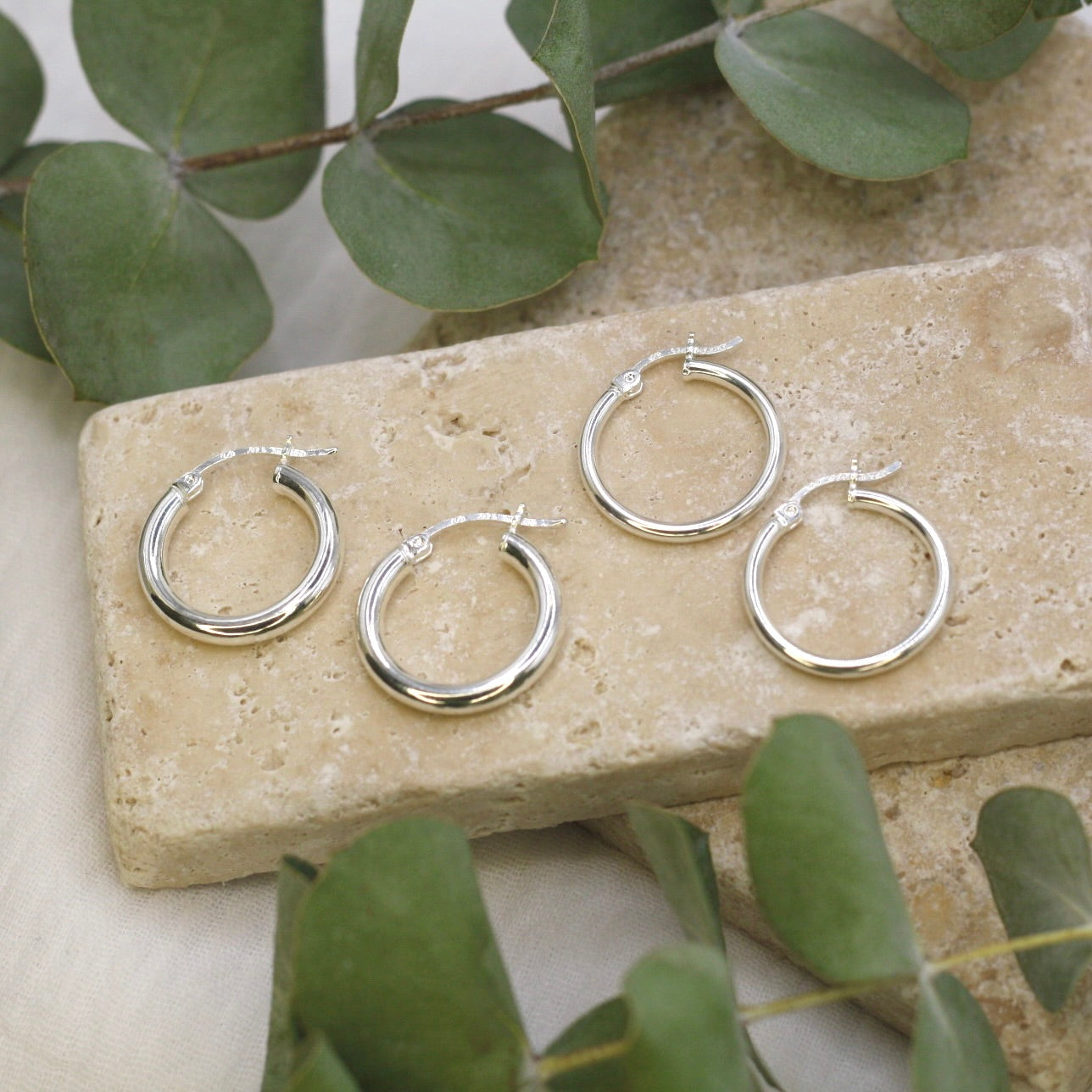 Silver Everyday Hoops