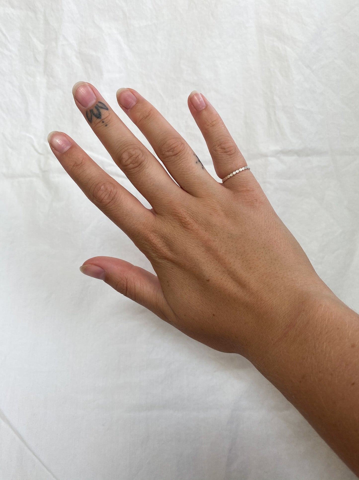 Silver Hammered Bubble Band