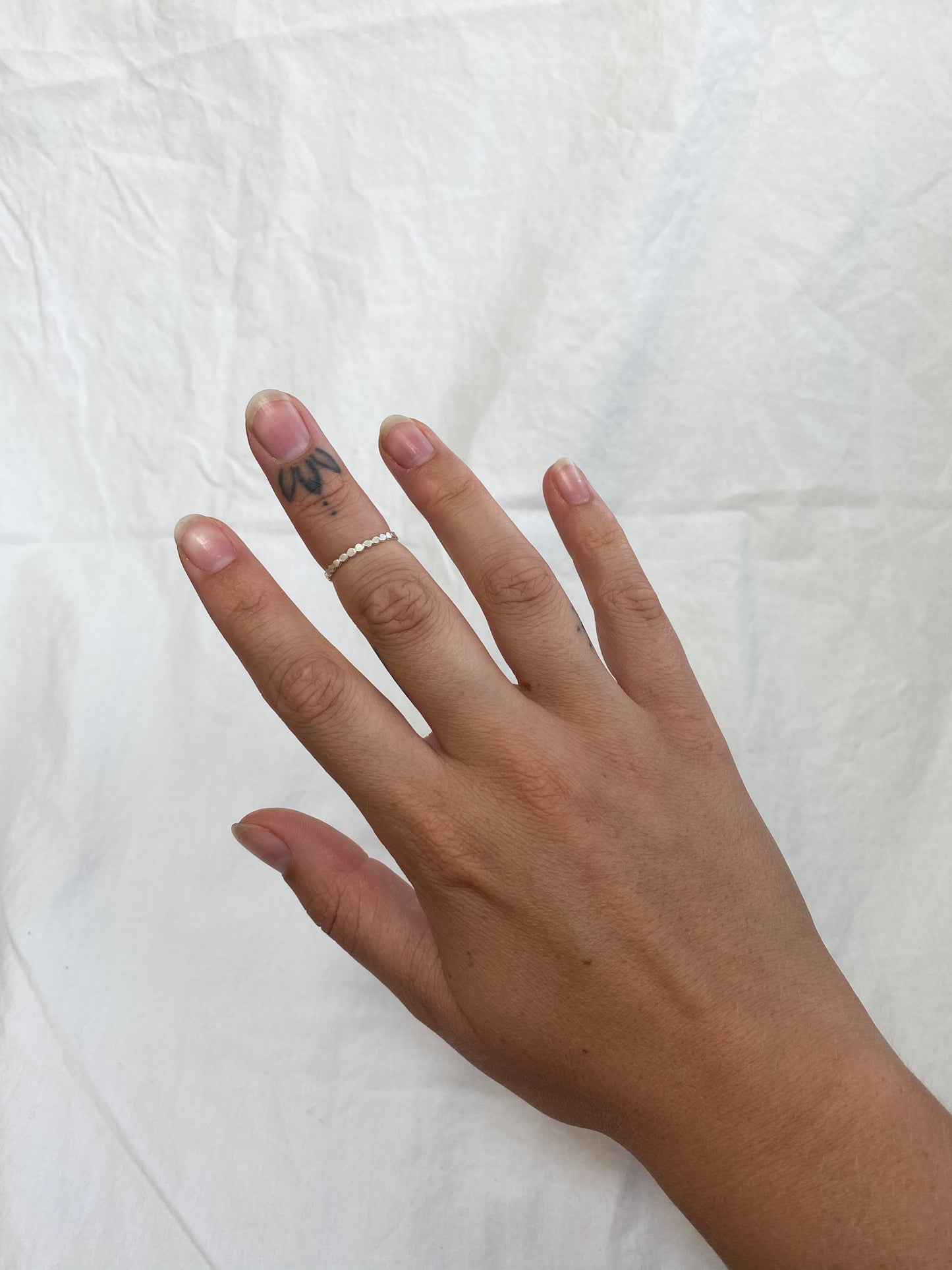 Silver Hammered Bubble Band