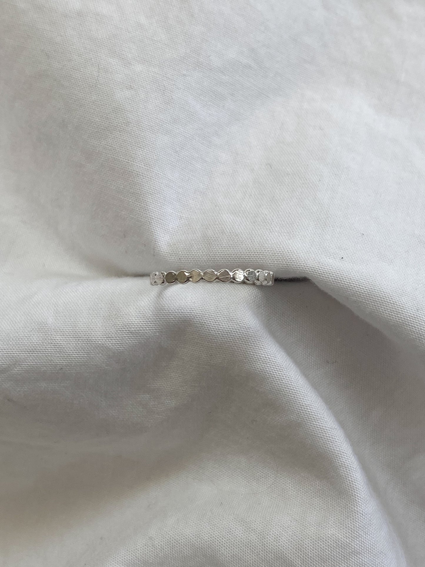 Silver Hammered Bubble Band