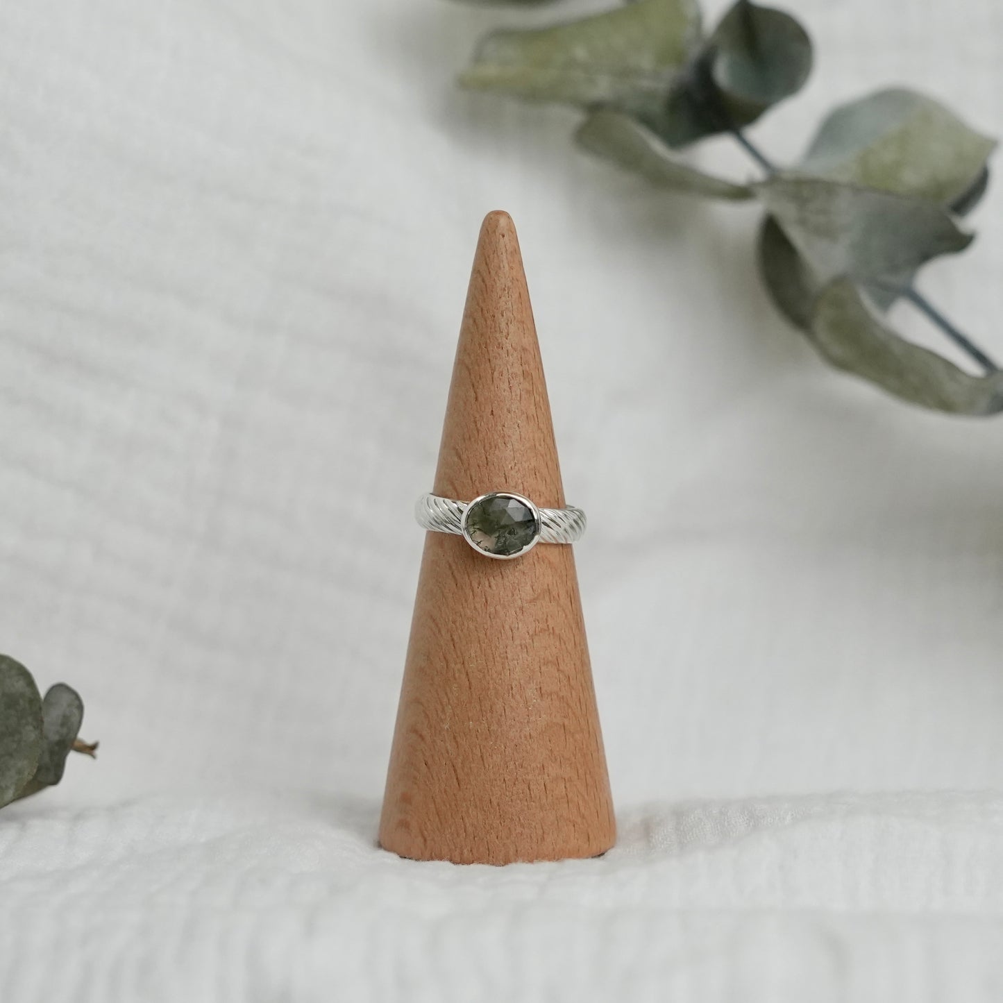 Moss Agate Ring - 7.5
