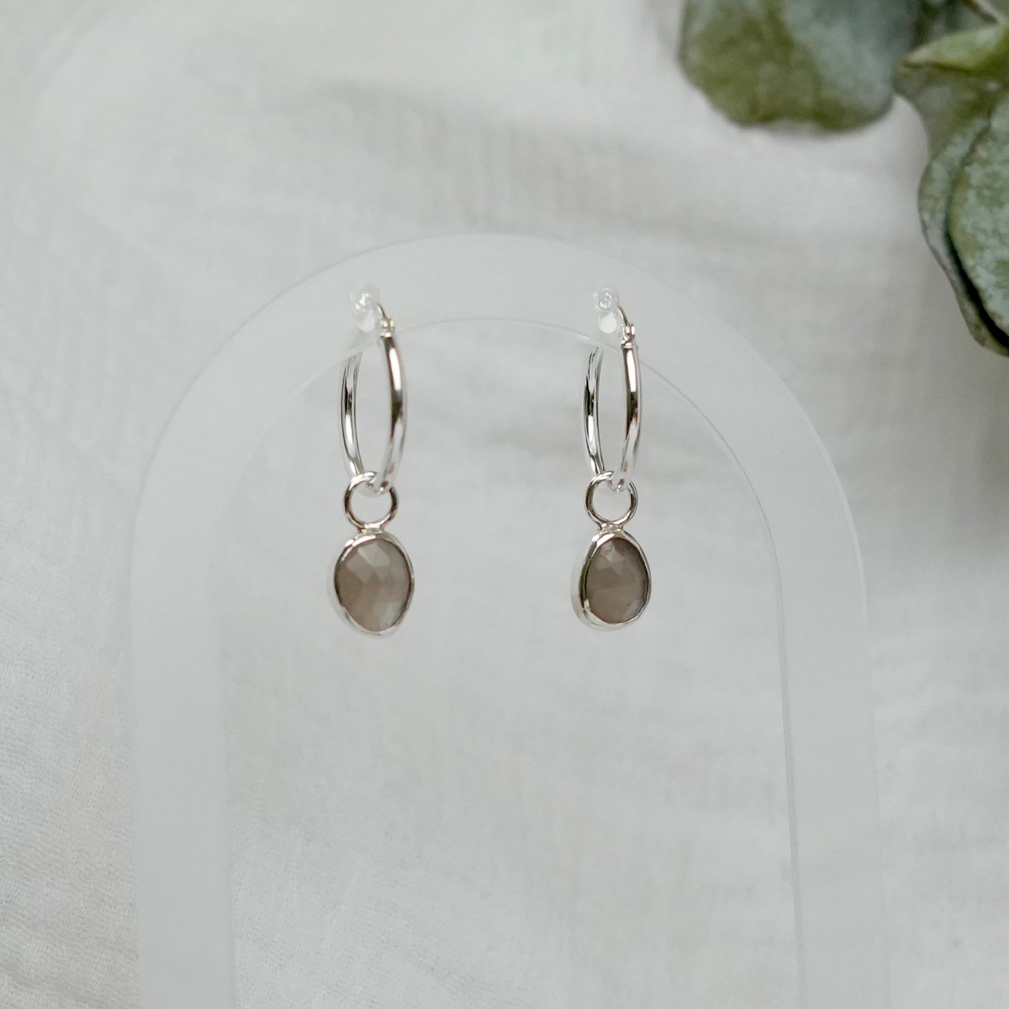 Grey Moonstone Earrings