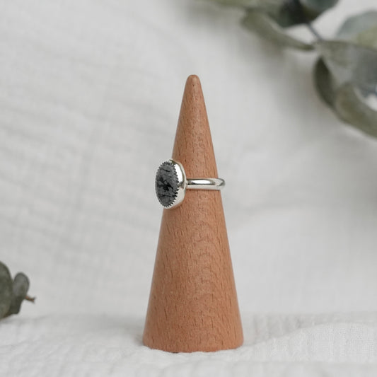 Snowflake Obsidian Ring - 4.5