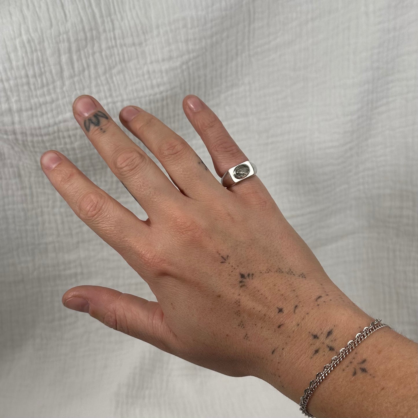 Tourmalinated Quartz Ring - 5.25