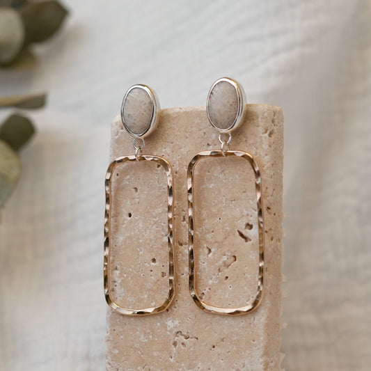 Fossilized Coral Earrings