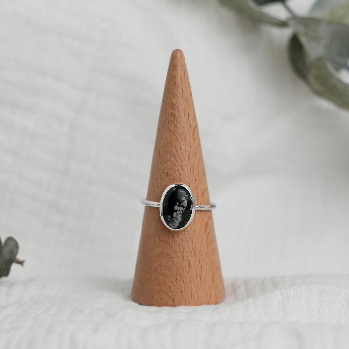 Snowflake Obsidian Ring - 11