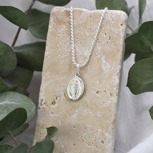 Sterling Silver Mary Pendant