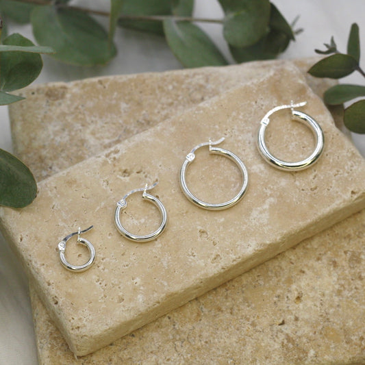 Silver Everyday Hoops