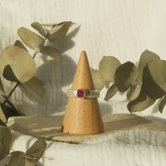 Anillo de zafiro rosa - 8,5 