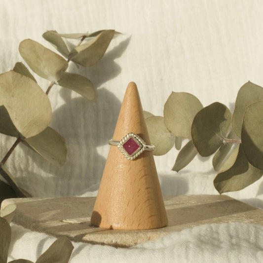 Anillo de zafiro rosa - 5 